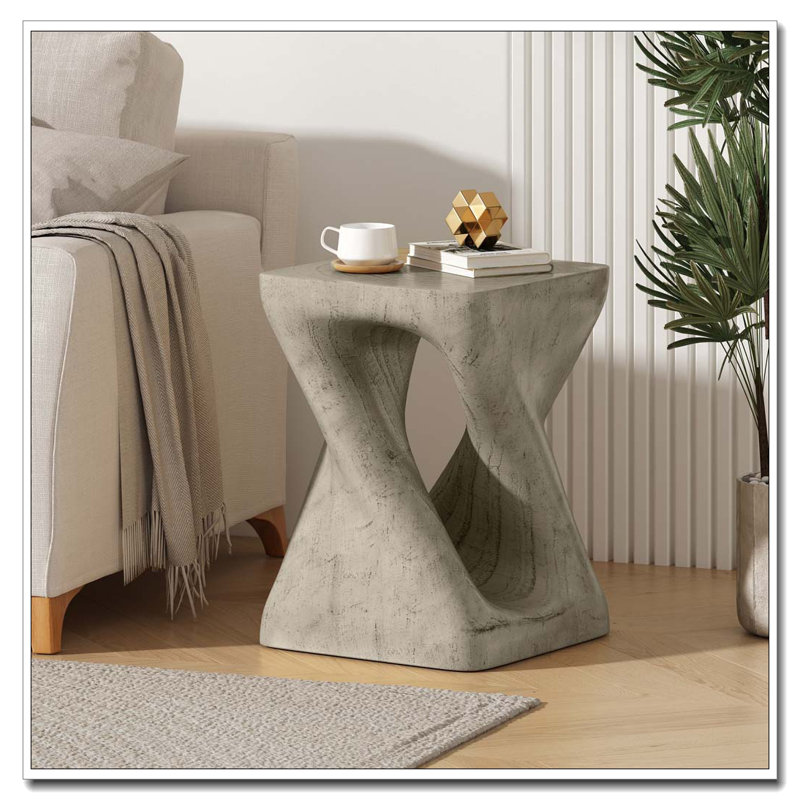 Table d'appoint intérieure / extérieure en oxyde de magnésium, Gris