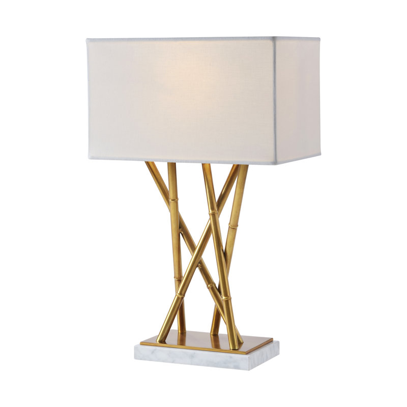 TA Illuminations Table Lamp, White/Brass