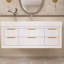Meuble-lavabo mural simple 48 po avec plateau en marbre-472926338
