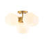 5-Light Glossy Milky Hand-Crafted Glass Semi-Flush Mount