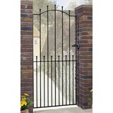 Rosalind Wheeler Begonia Ball Top Arched Driveway Metal Garden Gate ...