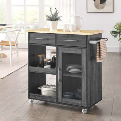 Modway Culinary Kitchen Cart With Towel Bar