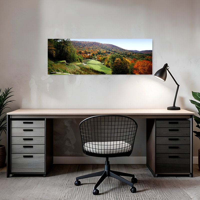 Parcours de golf sur une colline, terrain de golf de Hawthorne Valley, salon, Ohio, États-Unis, paysage contemporain abstrait, art mural