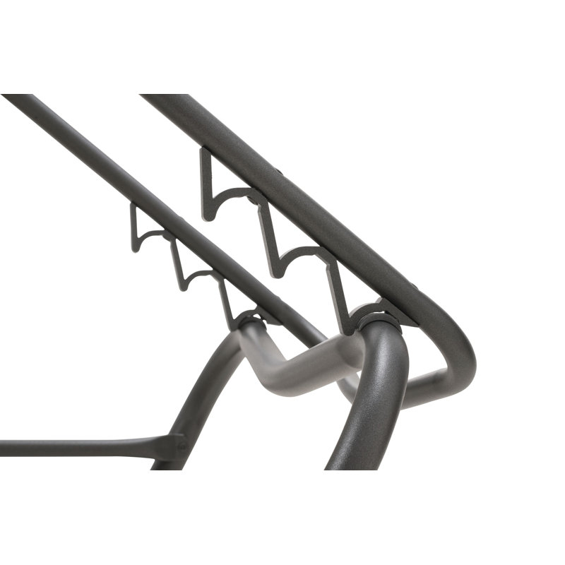 Chaise longue sans accoudoirs empilable à plat en aluminium Gardenella, Graphite, Fumée