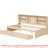 Twin Daybed With Sideboard, 2 Drawers, Charging, Natural Hue Side Built-In , Color Finish-182103601