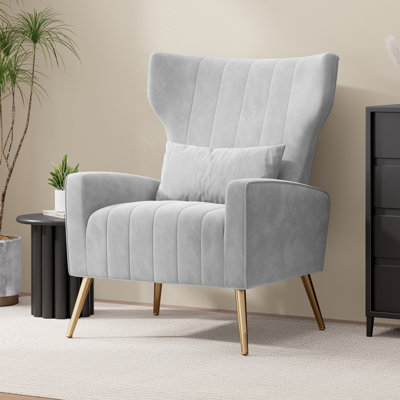Velvet Wingback Chair