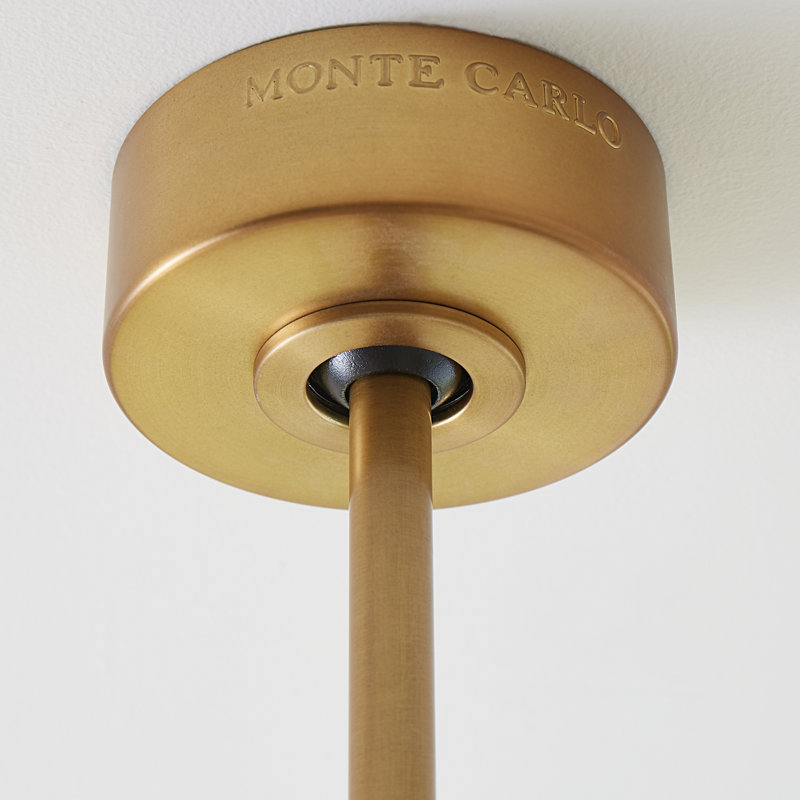 Adler Downrod Ceiling Fan, Burnished Brass/Matte White, 60"
