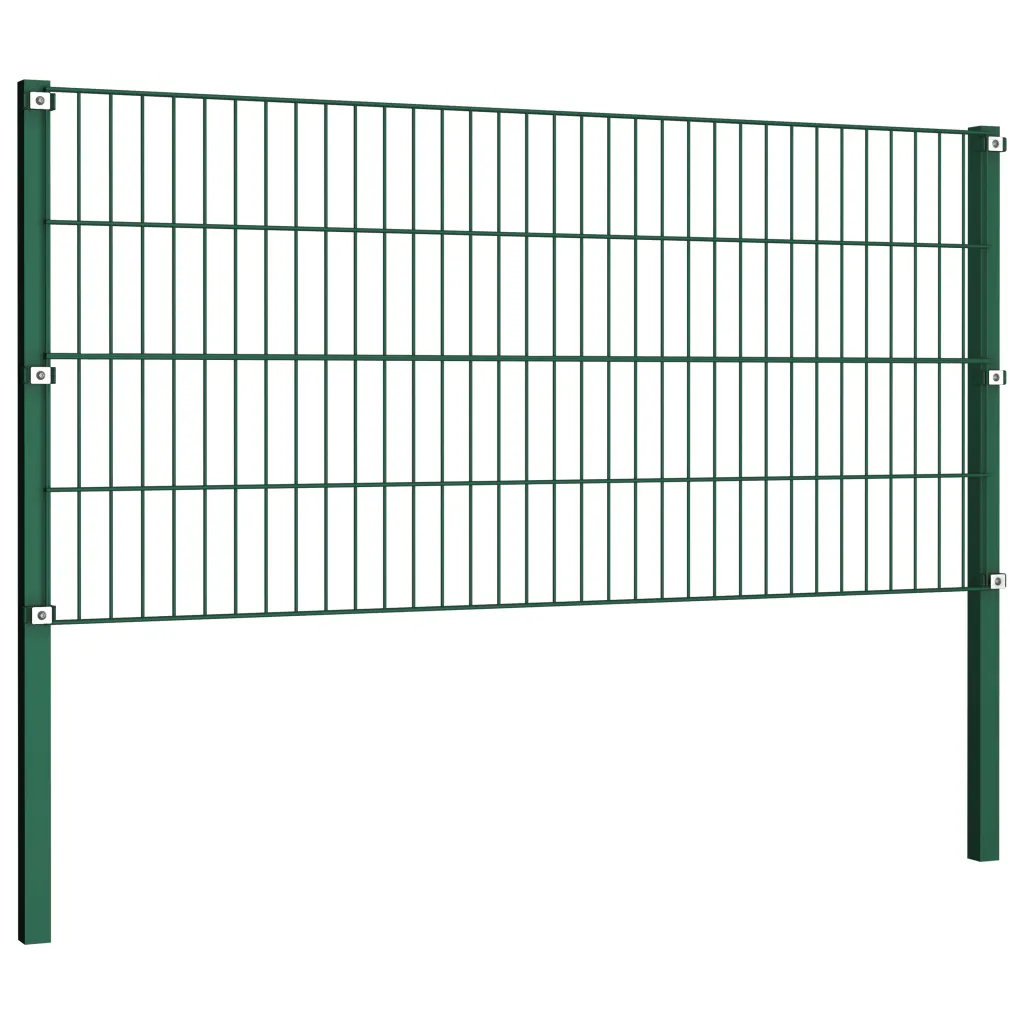 Aairah 80cm H x 170cm W Green Metal Fence Panels
