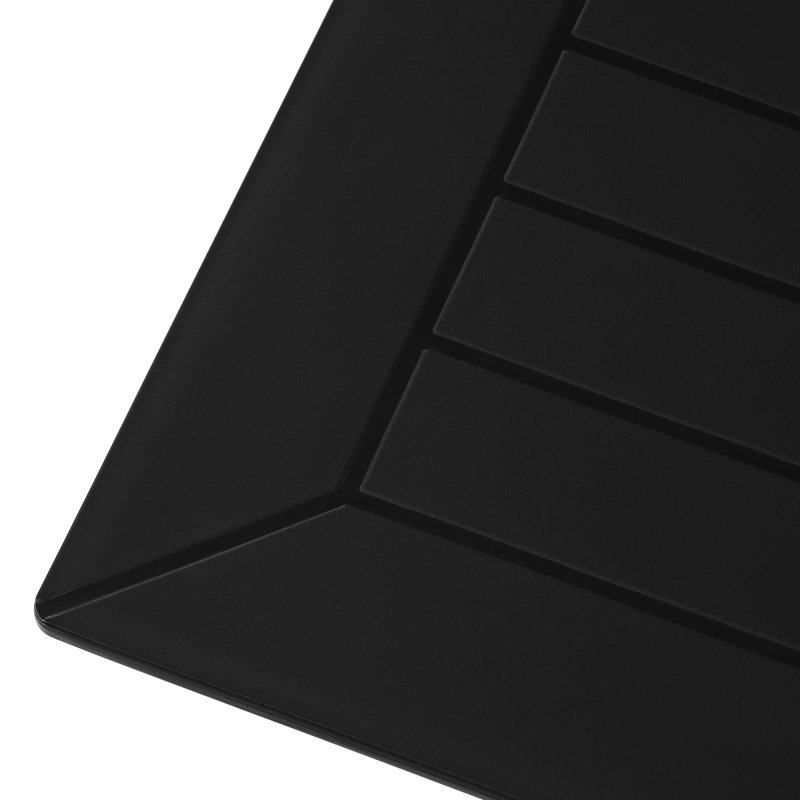 Ensemble repas carré pour 4 personnes, Noir, noir, noir, noir