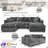Gus 102.4"W 6 Seaters Convertible LAF RAF U-shape Corduroy Sectional, include 2 Ottomans-1070046374