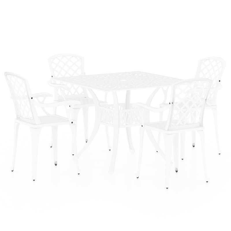 Maubray Square 4 - Person Aluminum Dining Set, White