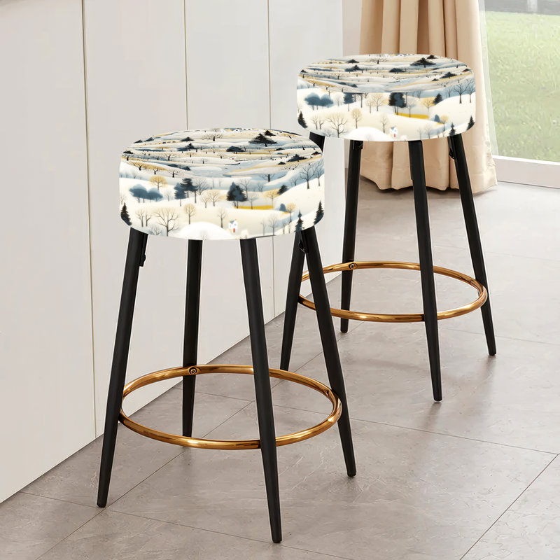 Ensemble de 2 tabourets de bar à motif scandinave Summer Scenery