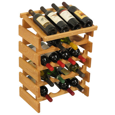Geis 20 Bottle Solid Wood Floor Wine Bottle Rack