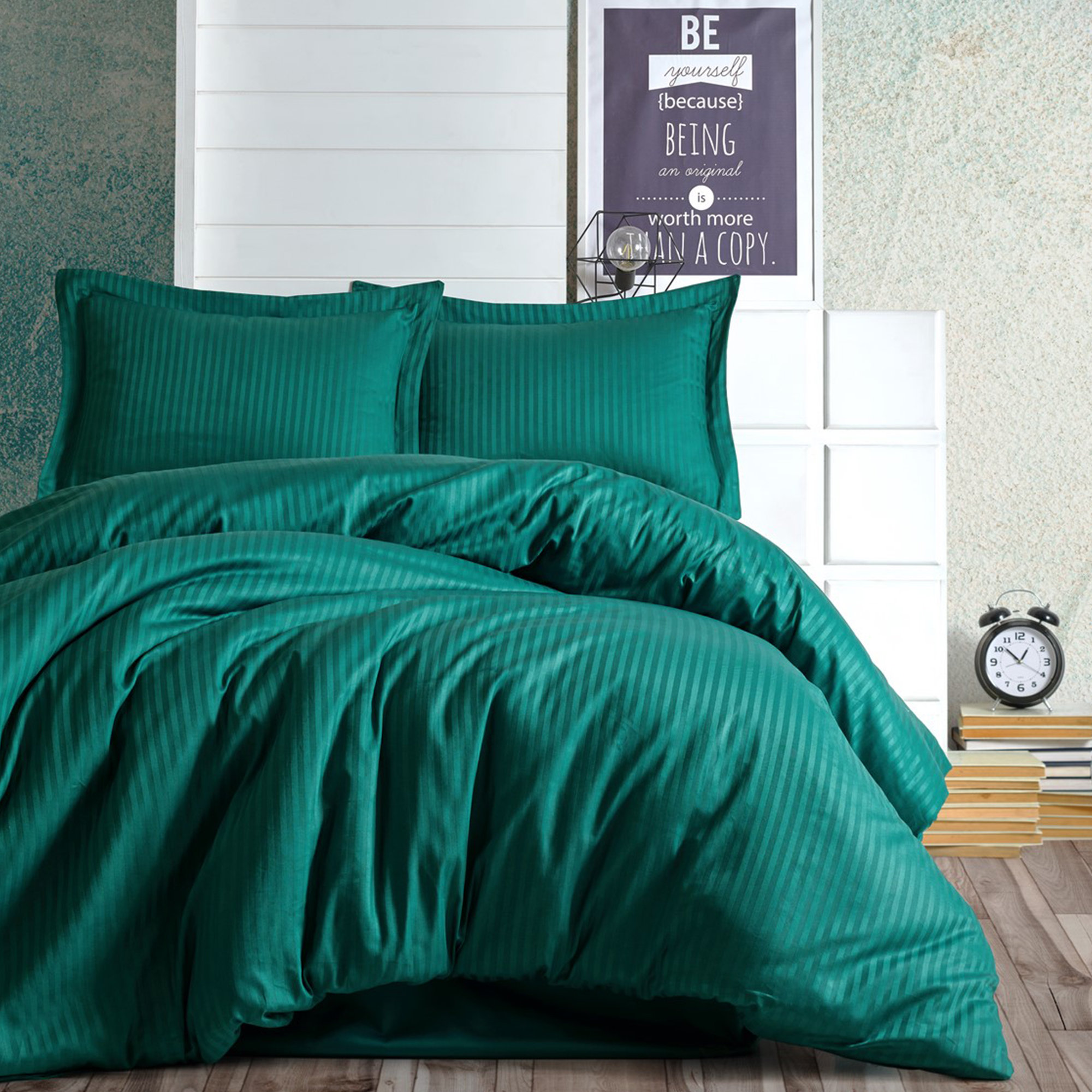 Bedsure Queen Duvet Cover Set – Rayon From Bamboo, Olive Green, 3-Piece With Zipper & Corner Ties - View #4