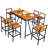6 - Person Acacia Wicker Patio Dining Set with Rectangular Table
