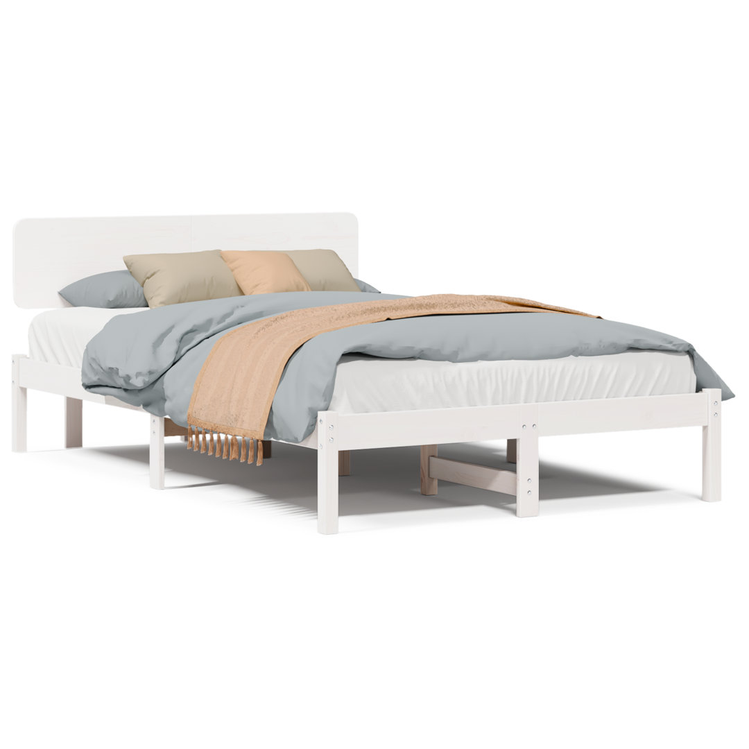 Vidaxl Bed Frame With Headboard Solid Pine Wood