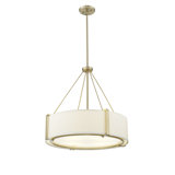 Millennium Lighting Telfar 3 Light Pendant Light with White Fabric Shade