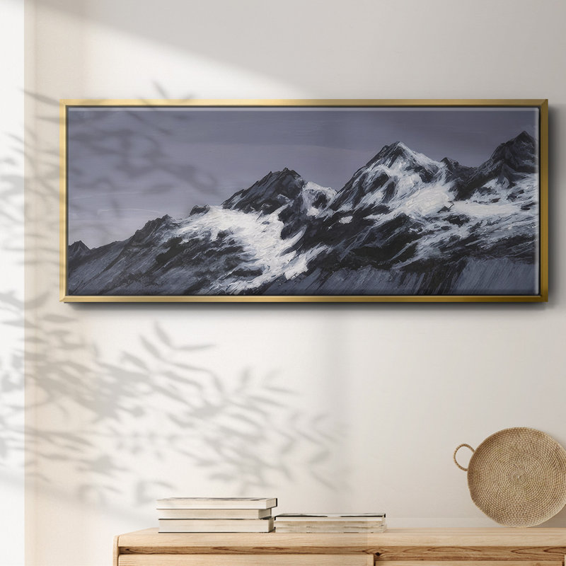 Moonlit Mountain Range II - Framed Canvas