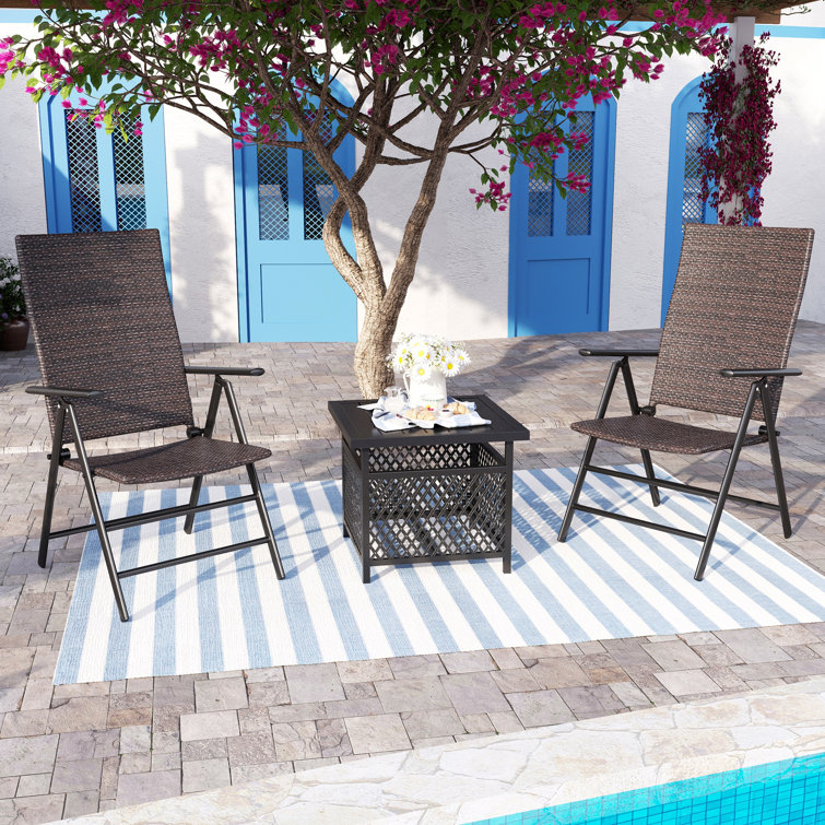 Alyah 2 - Person Wicker Patio Dining Set with Square Table