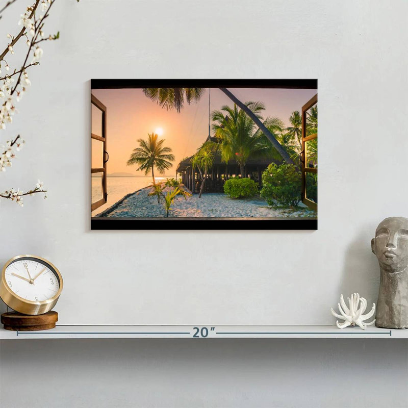 «Window to Serene Beach», reproduction sur toile tendue, H 8 po x l 12 po x P 1 po