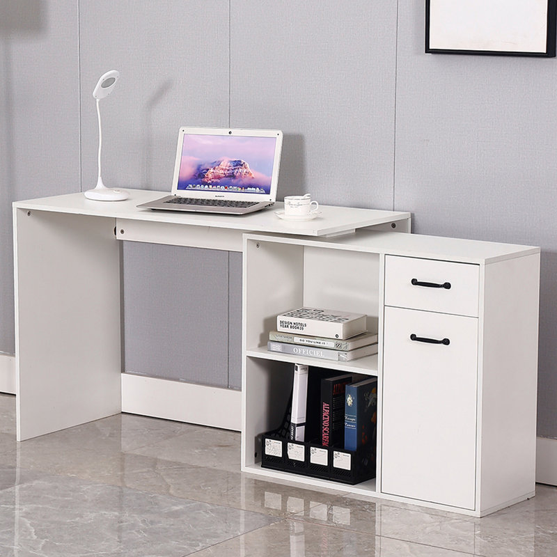 L-Shaped Executive Desk, White