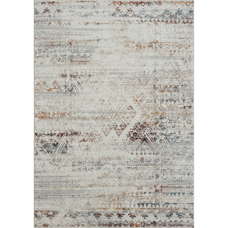 Hashem Modern Boho Distressed Medallion Machine Washable Area Rug, Rectangle 5' x 7'
