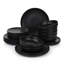 Service de table en porcelaine noir mat Stonecraft (service de 18 pièces pour 6 personnes)