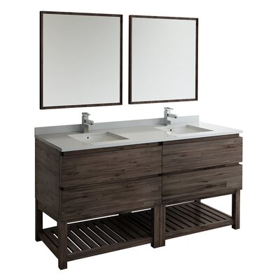 Loon Peak Formosa 72"" Free-Standing Double Sink Open Bottom Bathroom Vanity Set (Faucet Not Included) -  Fresca, FVN31-3636ACA-FS