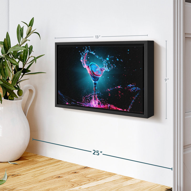 Neon Cocktail Canvas Print, 9" H x 13" W