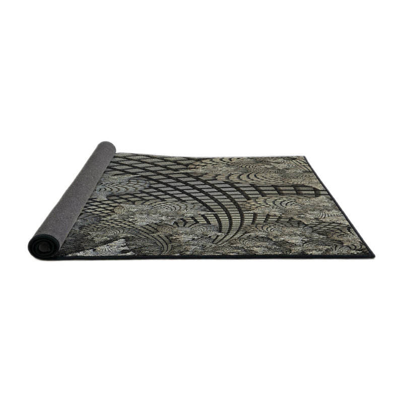Tapis zone grise à motifs, Rond 6 pi