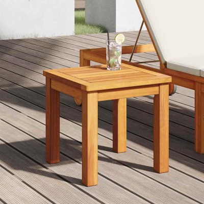 Square Solid Wood Outdoor Side Table - 35 cm W 35 cm D