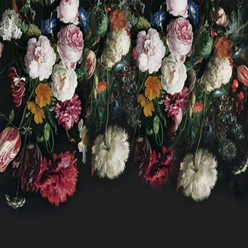 Dark Bloom Elegance - Série Jardin suspendu, L 96 po x l 108 po