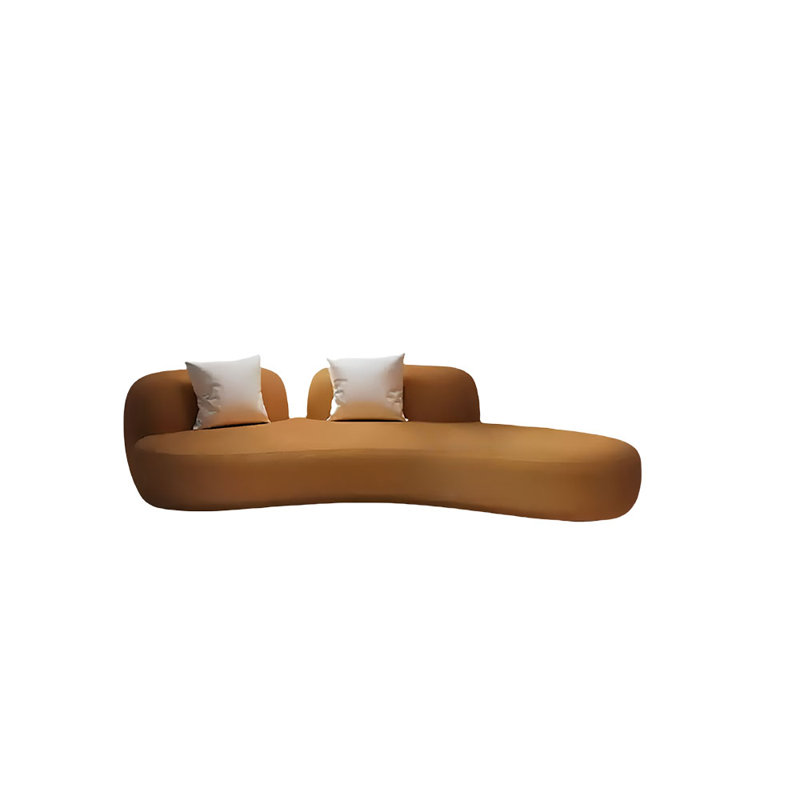 Canapé orange, 4, H 27,56 po x l 94,49 po x P 33,47 po
