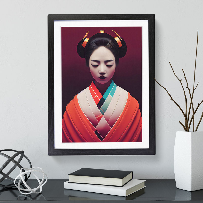 Geisha Contemporary No.1 1 Piece Single Picture Frame Wall Art, 64cm H x 46cm W x 2cm D, Black