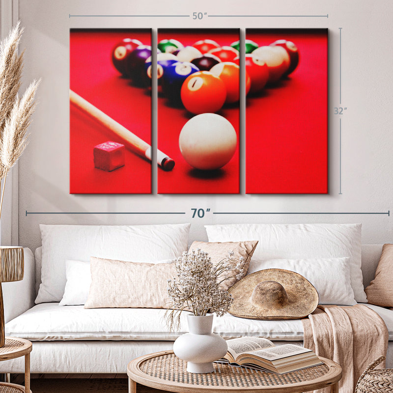 " Pool Table Setup " 3 - Pieces, 32" H x 50" W x 1.25" D