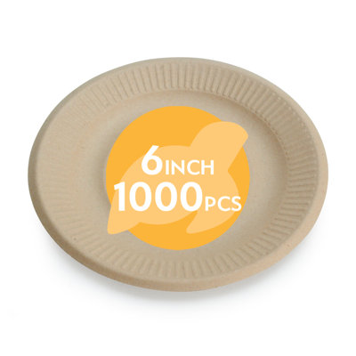 Assiettes 100% compostables en fibres végétales jetables [paquet de 1000]