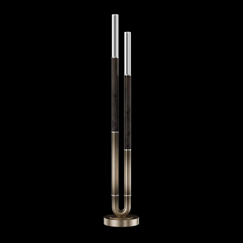 Lampe sur pied H 71,5 po Antonia, Ombre Bronze/Nickel/Charbon
