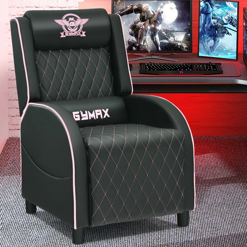 Faux Leather Massage Chair, Pink Faux Leather