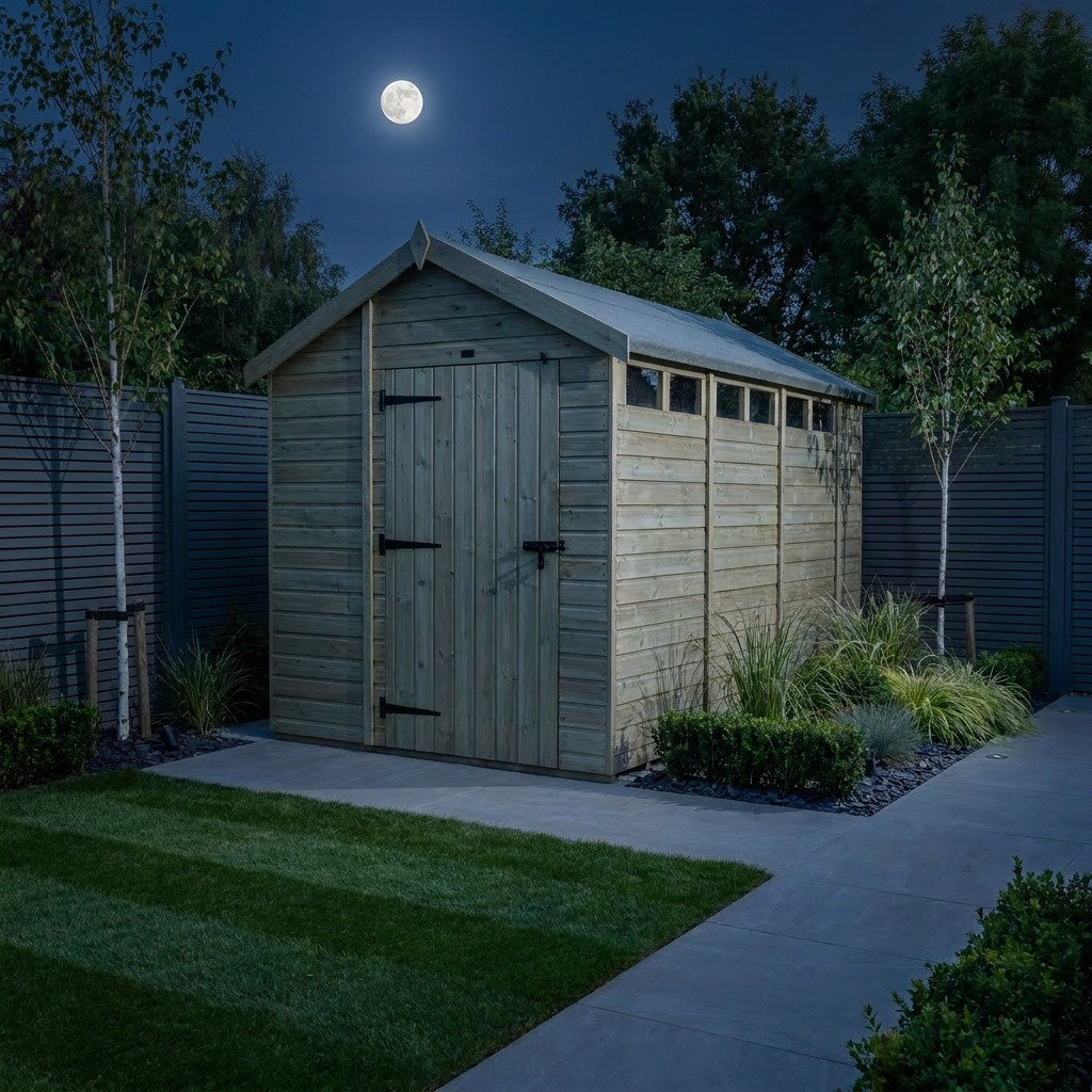 Total Sheds 7ft x 14ft Security Apex Shed - Heavy-Duty Hasp Staple Anti-Tamper - Pressure Treated Timber - UK Manufactured