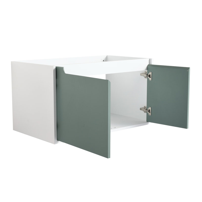 Meuble-lavabo mural, charnières en acier inoxydable, menthe, style tendance, H 18,7 po x l 19,2 po x P 34,58 po