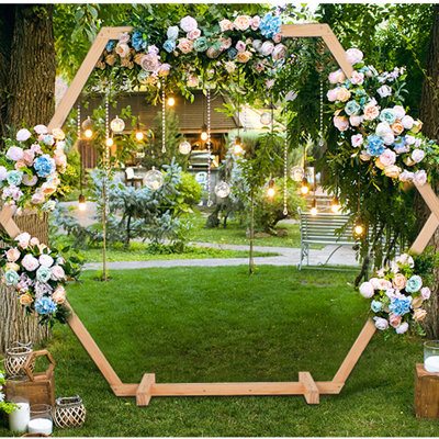 230cm W x 48cm D Solid Wood Arbour in Natural Wood