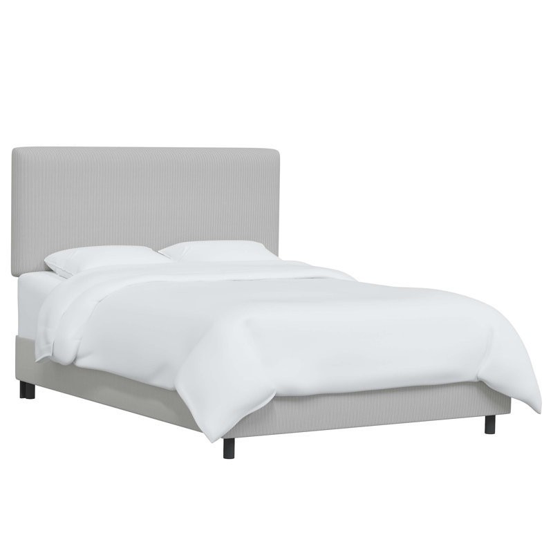 Aimee-Leigh Upholstered Bed, Oxford Charcoal Stripe, Twin