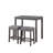 Lux Gray 3 Piece Counter Height 36" Pub Table Set with Tufted Gray Linen Stools
