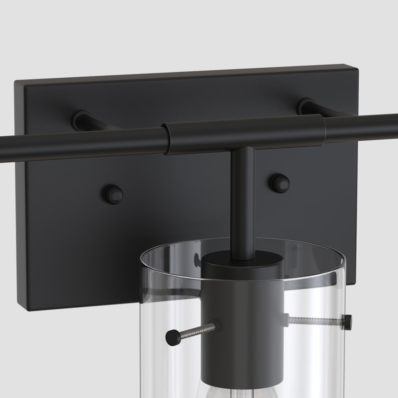 Éclairage de meuble-lavabo à intensité variable avec abat-jour en verre transparent, 4, 10.8" H x 26.37" W x 5.62" D