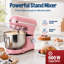 Robot pâtissier électrique rose à tête inclinable, 6 litres et 10 vitesses-135227173