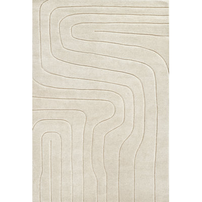 Tapis ivoire en laine touffeté à la main Joss & Main Aelin 8 pi x 10 pi