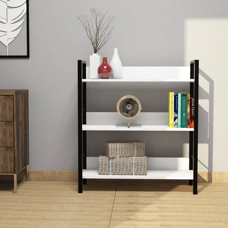 Forough 101 cm H Standard Bookcase, 101cm H x 90cm W x 33cm D, White