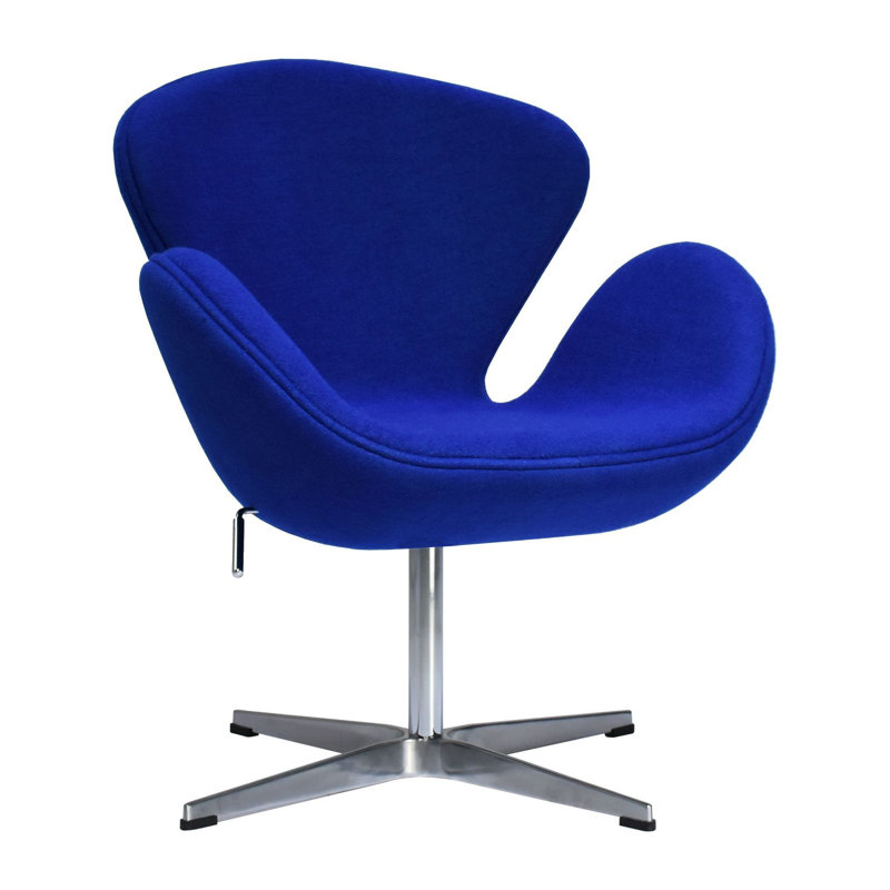 Fauteuil de bureau pivotant rembourré Iasos, Laine bleue