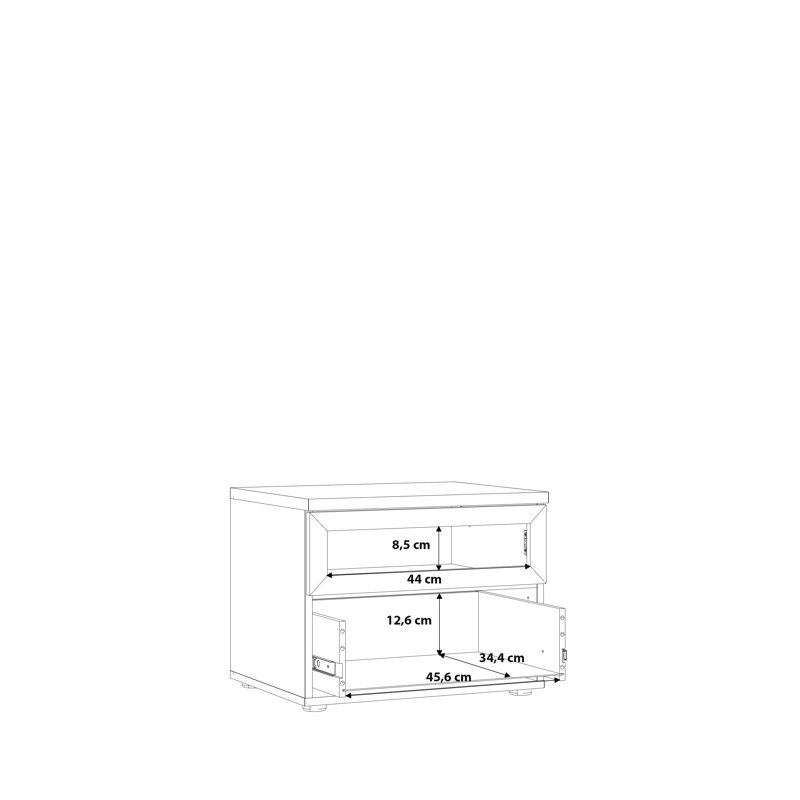 Ellesborough 1 Drawer Bedside Table