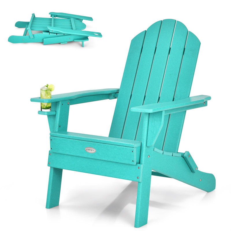 Foldable Outdoor Adirondack Chair, Turquoise